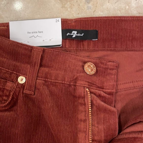 NWT seven 7 for all mankind cropped boot flare burnt orange corduroy jeans in 24 - Picture 4 of 6